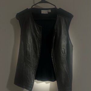 Zip Up Leather Vest
